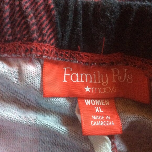 Macy's Family Pajamas Fleece Navidad Buffalo Plaid Pants Unisex Bundle L/XL - Picture 9 of 9